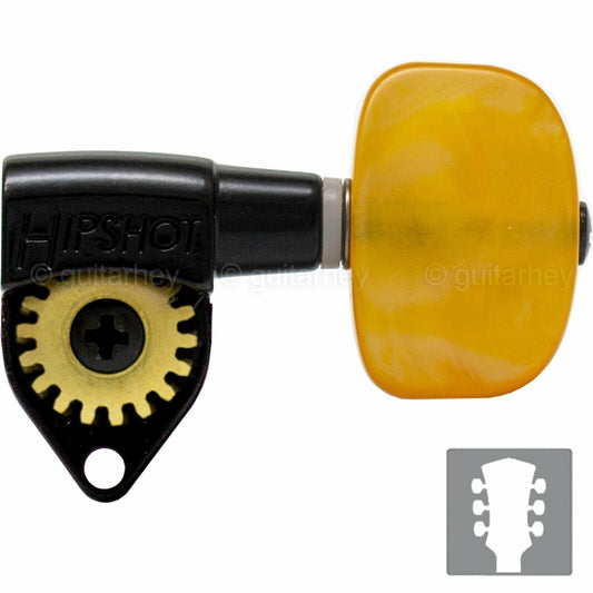 NEW Hipshot Classic Upgrade Kit Open-Gear LARGE Delta Amber Buttons 3x3 - BLACK