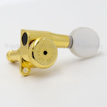 Load image into Gallery viewer, Hipshot 6-In-Line STAGGERED Closed-Gear Locking Mini Tuners OVAL PEARLOID - GOLD