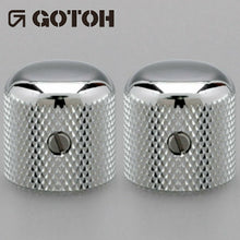 Load image into Gallery viewer, NEW (2) Gotoh Control Knob Metal DOME Bass/Guitar for 1/4 inch USA pots CHROME