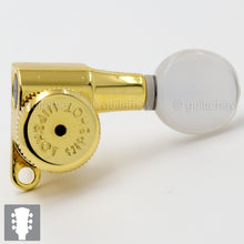 Carregar imagem no visualizador da galeria, NEW Hipshot Guitar Tuning L3+R3 Set OVAL PEARLOID Buttons Grip-Lock 3x3 - GOLD