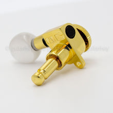 Carregar imagem no visualizador da galeria, NEW Hipshot Guitar Tuning L3+R3 Set OVAL PEARLOID Buttons Grip-Lock 3x3 - GOLD