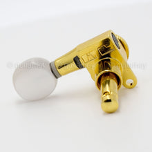 Carregar imagem no visualizador da galeria, NEW Hipshot Guitar Tuning L3+R3 Set OVAL PEARLOID Buttons Grip-Lock 3x3 - GOLD