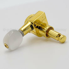 Carregar imagem no visualizador da galeria, NEW Hipshot Guitar Tuning L3+R3 Set OVAL PEARLOID Buttons Grip-Lock 3x3 - GOLD