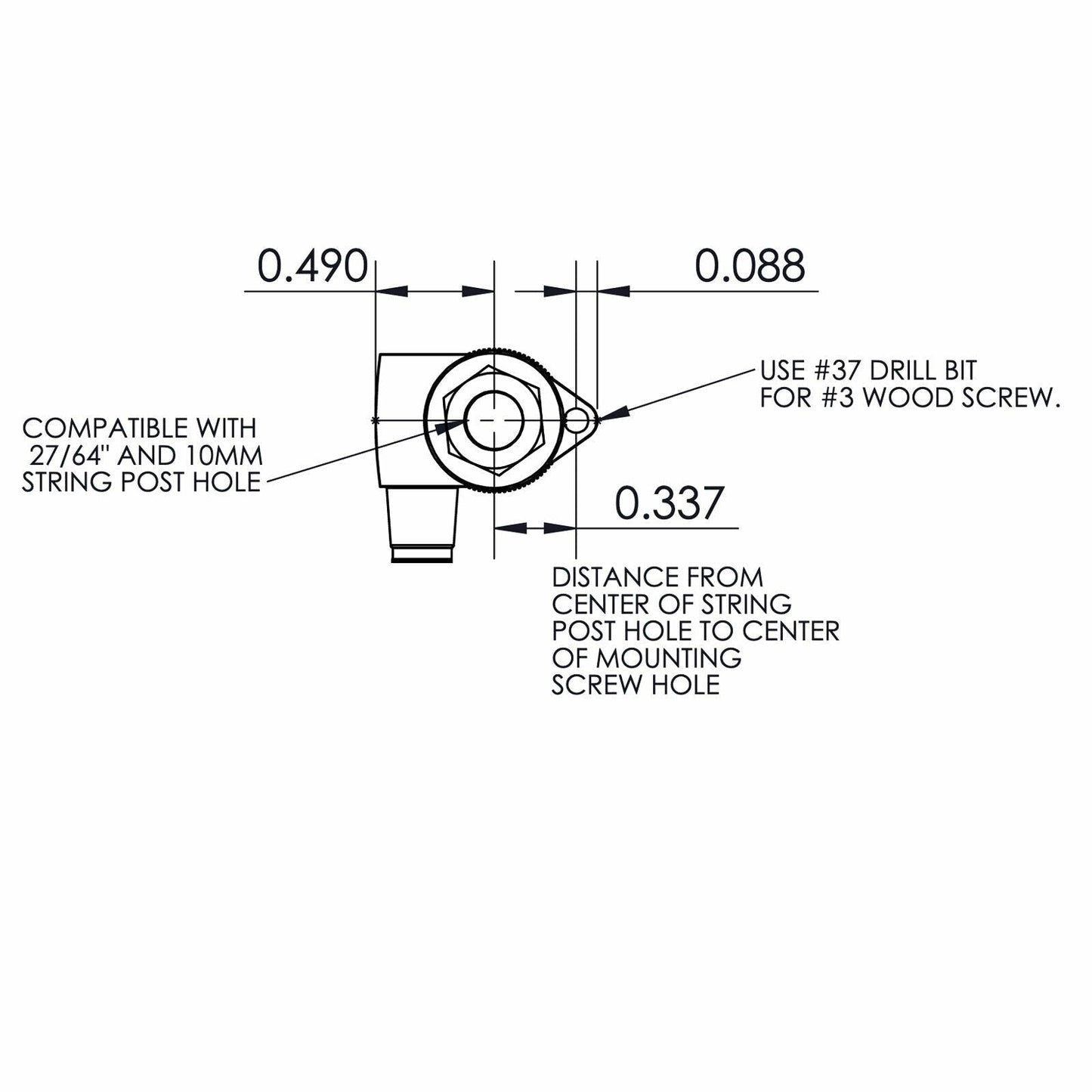 NEW Hipshot 6 inline Open-Gear Grip-Locking STAGGERED Treble LEFT-HANDED - GOLD