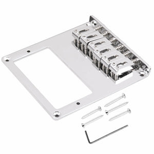 NEW Hardtail BRIDGE for Telecaster Tele Humbucker Mount, Steel Saddles - CHROME