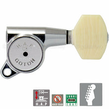 Load image into Gallery viewer, NEW Gotoh SG381-M07 HAP 6 in line Adjustable Tuners Set IVORY Buttons - CHROME