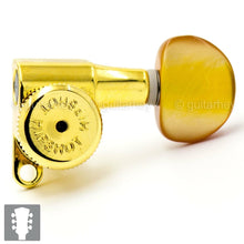 Carregar imagem no visualizador da galeria, NEW Hipshot Guitar Tuning L3+R3 Set SMALL AMBER Buttons Grip-Lock 3x3 - GOLD