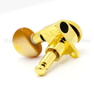 NEW Hipshot Guitar Tuning L3+R3 Set SMALL AMBER Buttons Grip-Lock 3x3 - GOLD