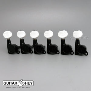 NEW Gotoh SG381-05P1 HAP 6 in line Adjustable Tuners Set PEARL Buttons - BLACK