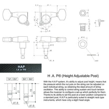 Load image into Gallery viewer, NEW Gotoh SG381 HAP 6 in line Adjustable Set w/ PEARLOID Buttons - COSMO BLACK