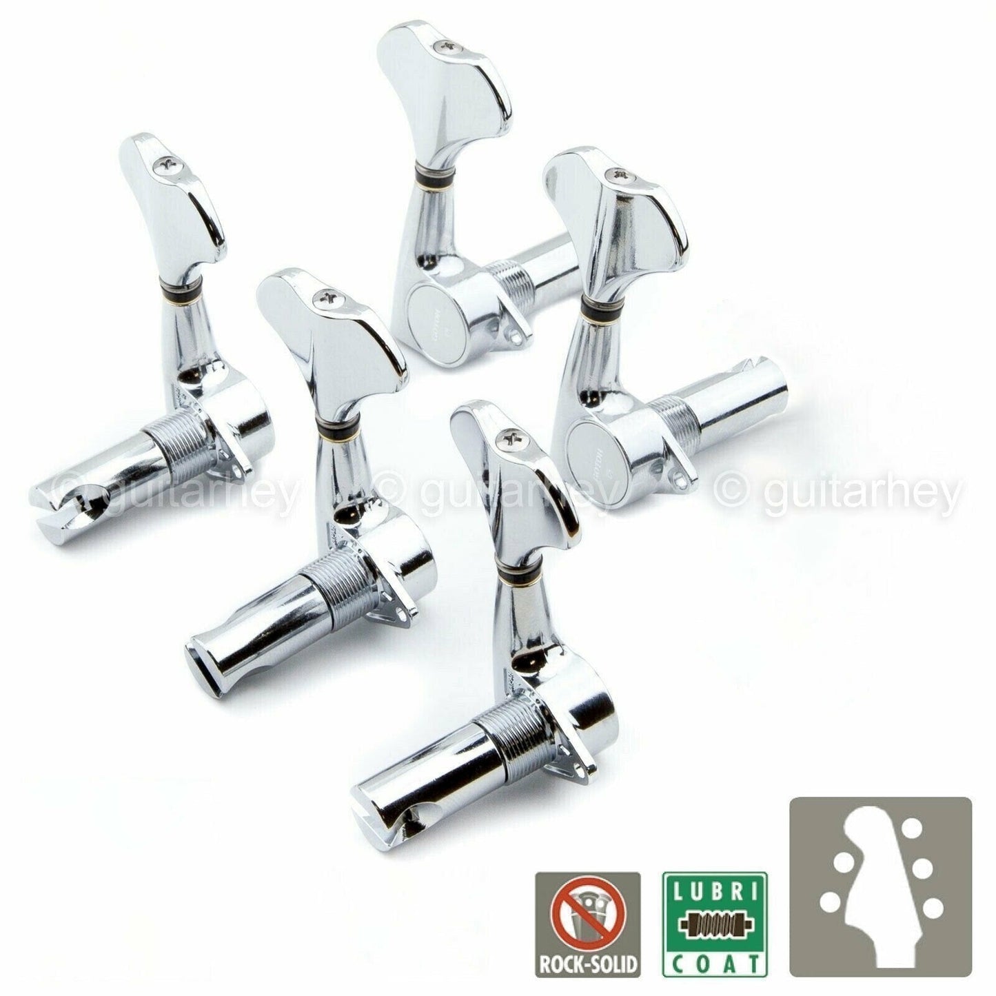 NEW Gotoh GB707 5-String Bass Machine Heads Set L2+R3 TUNERS 2x3 - CHROME