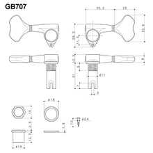 Load image into Gallery viewer, NEW Gotoh GB707 5-String Bass Machine Heads Set L2+R3 TUNERS 2x3 - GOLD