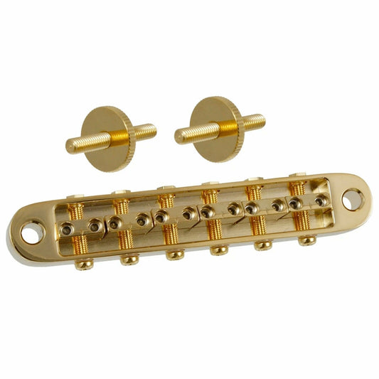 NEW Gotoh 510BN Tunematic Height Adjustable Saddles Tune-O-Matic Bridge - GOLD