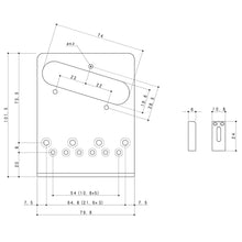 Load image into Gallery viewer, NEW Gotoh GTC202 Telecaster Style Guitar Bridge Tele Steel Saddles 10.8mm, BLACK