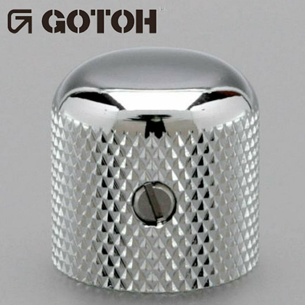NEW (1) Gotoh Control Knob Metal DOME Bass/Guitar for 1/4 inch USA pots - CHROME