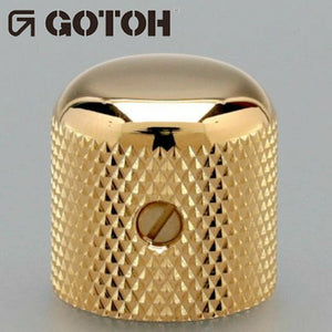 NEW (1) Gotoh Control Knob Metal DOME Bass/Guitar for 1/4 inch USA pots - GOLD