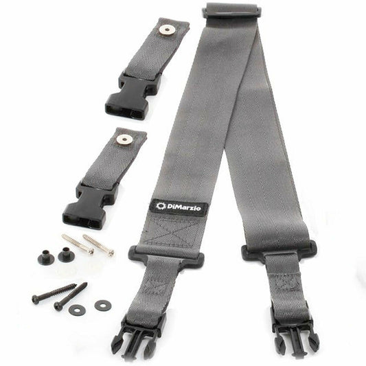 NEW DiMarzio DD2200GR 2 Inch Nylon ClipLock Guitar Strap Quick Release - GRAY