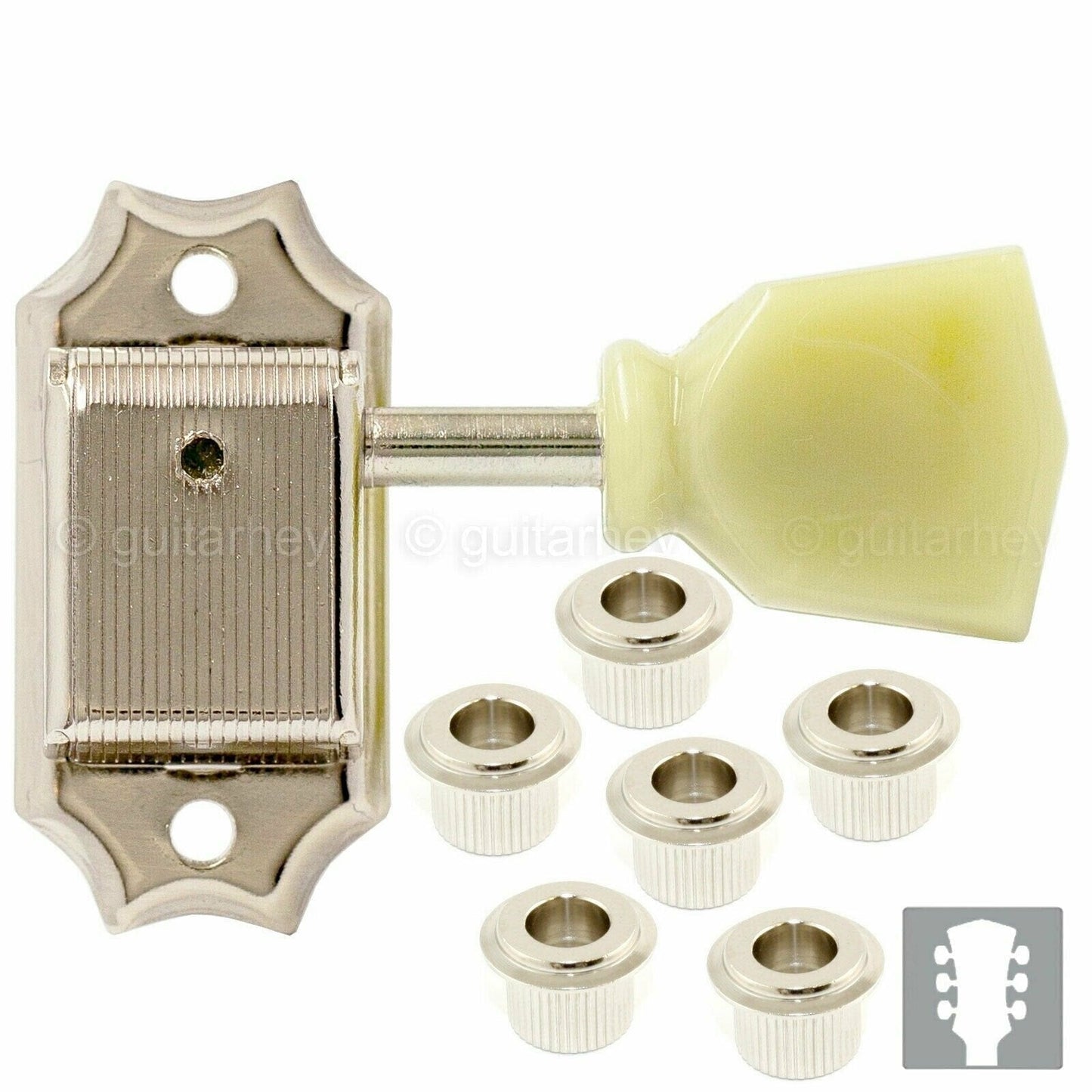 NEW Gotoh SD90-SL Tuning Vintage Keys Set + 10mm adapters, Keystone 3x3 - NICKEL