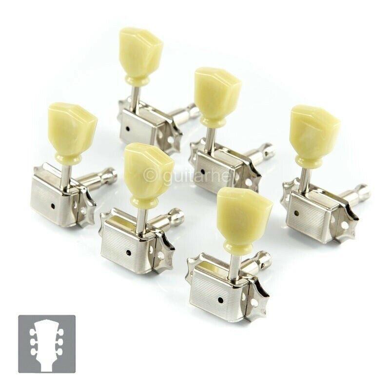 NEW Gotoh SD90-SL Tuning Vintage Keys Set + 10mm adapters, Keystone 3x3 - NICKEL