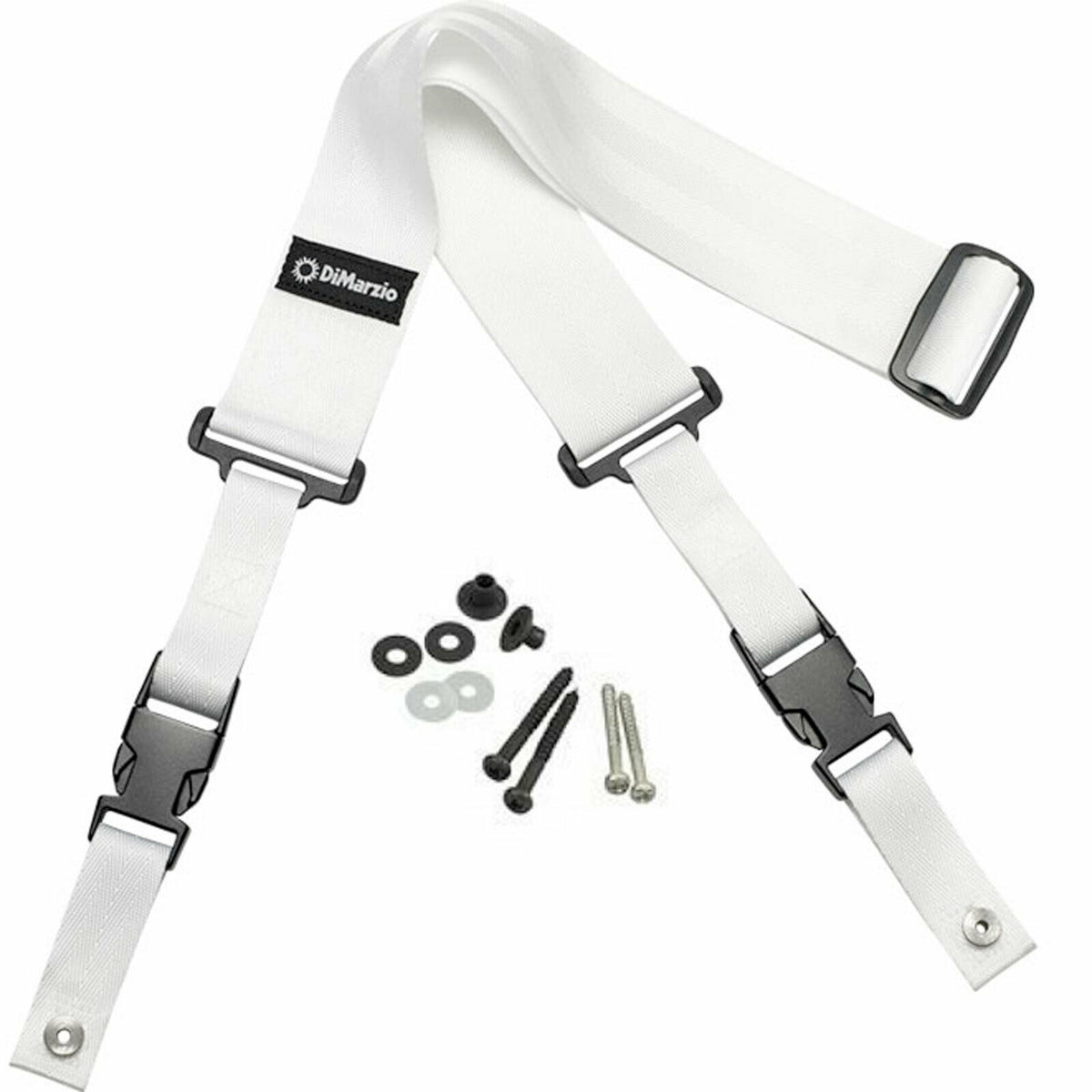 NEW DiMarzio DD2200W 2 Inch Nylon ClipLock Guitar Strap Quick Release - WHITE