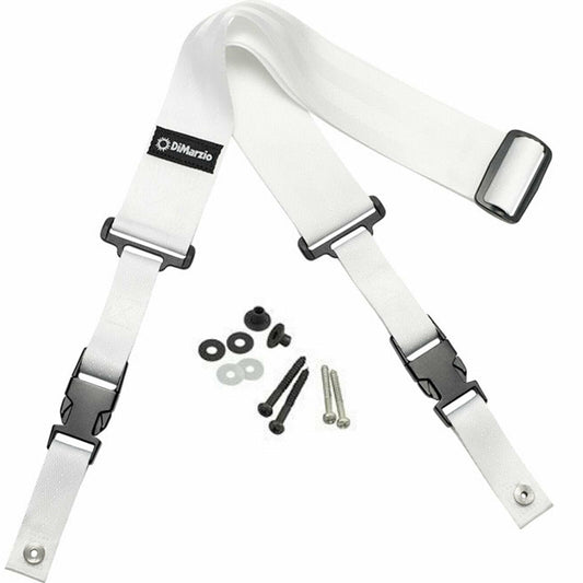NEW DiMarzio DD2200W 2 Inch Nylon ClipLock Guitar Strap Quick Release - WHITE