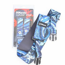 Load image into Gallery viewer, NEW DiMarzio DD2240 Steve Vai ClipLock Quick Release Guitar Strap Blue Universe