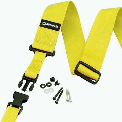 NEW DiMarzio DD2200Y 2 Inch Nylon ClipLock Guitar Strap Quick Release - YELLOW