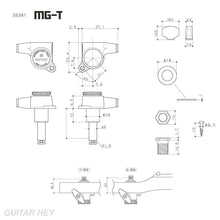 Carregar imagem no visualizador da galeria, NEW Gotoh SG381 MGT Magnum Lock 6-in-Line Keys w/ TORTOISE Buttons - COSMO BLACK