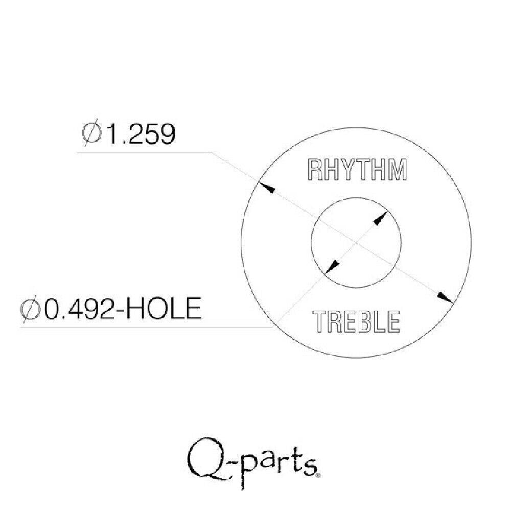 NEW - Q-Parts Aged Collection Rhythm/Treble Ring For Les Paul - CREAM PLASTIC
