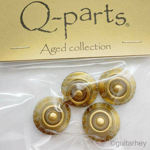 NEW Q-Parts Aged Collection Vintage Style Bell Knobs (4) For Les Paul - GOLD