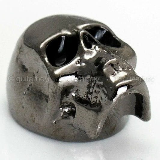NEW (1) Q-Parts Guitar Knob JUMBO SKULL II - BLACK CHROME - KBJSII-0409