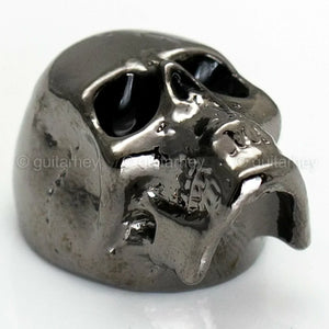 NEW (1) Q-Parts Guitar Knob JUMBO SKULL II - BLACK CHROME - KBJSII-0409