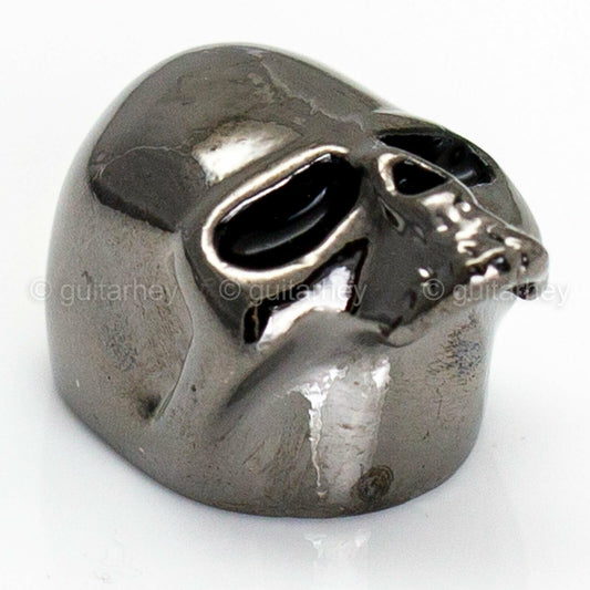 NEW (1) Q-Parts Guitar Knob SKULL II - BLACK CHROME - KBSII-0406