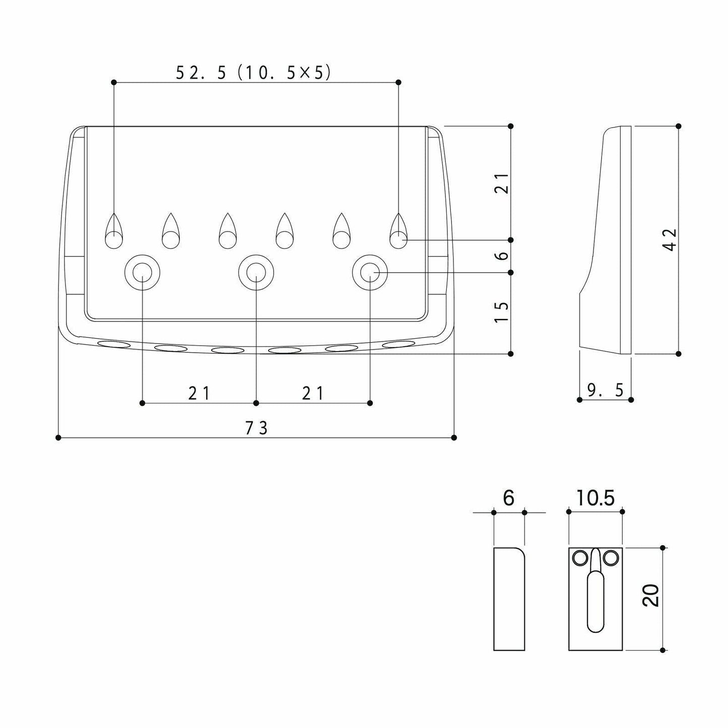 NEW Gotoh 510FX-6 String Hardtail Solid Brass w/ Steel Saddles 10.5mm - GOLD