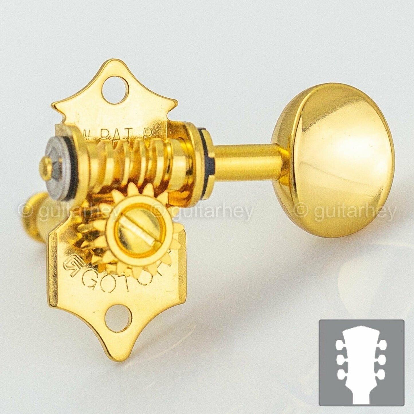 NEW Gotoh SE770-05M OPEN-GEAR Tuning Keys L3+R3 w/ screws 3x3 Tuners - GOLD