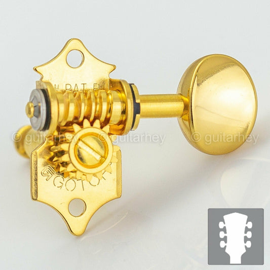 NEW Gotoh SE770-05M OPEN-GEAR Tuning Keys L3+R3 w/ screws 3x3 Tuners - GOLD