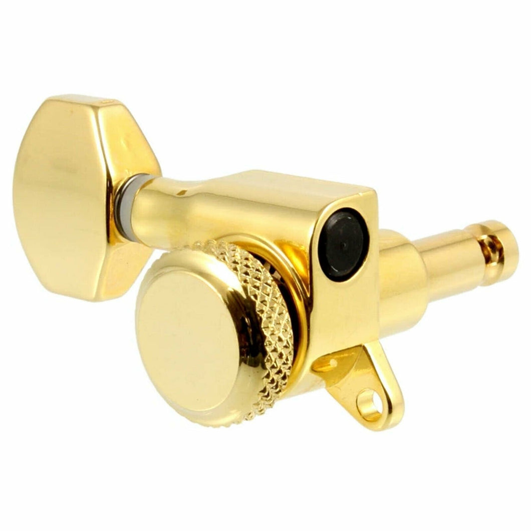 NEW 6 In-Line Mini LOCKING Guitar Tuners 18:1 for Strat & Tele LEFT-HANDED, GOLD