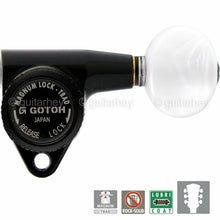 Load image into Gallery viewer, NEW Gotoh SG301-05P1 MGTB L3+R3 Set Locking Tuners OVAL PEARL Buttons 3x3, BLACK