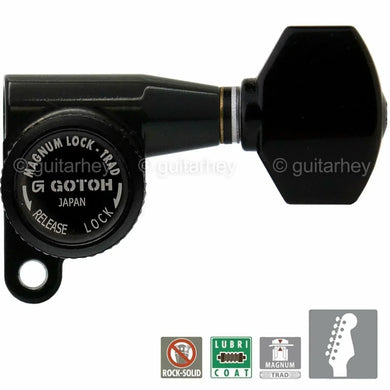 NEW Gotoh SG360-07 MGTB Locking Tuners Set 6 in line Right Handed - BLACK