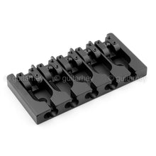 Load image into Gallery viewer, NEW Hipshot 5A500AB 5-String A Style Aluminum Bass Bridge .708&quot; Spacing - BLACK