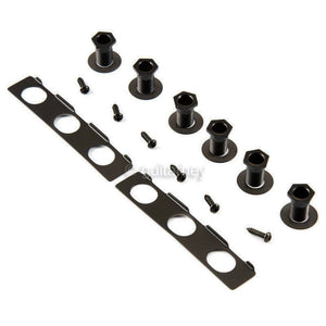 NEW Hipshot USA Mini 6-In-Line STAGGERED Tuners PEARLOID Buttons, TREBLE - BLACK