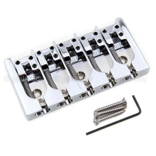 Carregar imagem no visualizador da galeria, NEW Hipshot 5A500AC 5-String A Style Aluminum Bass Bridge .708&quot; Spacing - CHROME