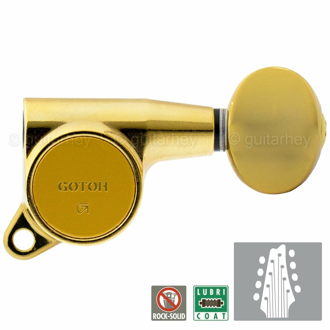 NEW Gotoh SG381-05 L4+R4 Guitar Tuners 8-String Set OVAL Buttons 4x4 - GOLD