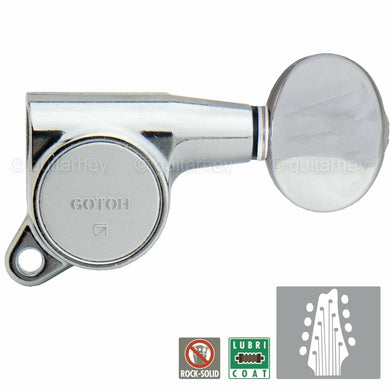 NEW Gotoh SG381-05 L4+R4 Guitar Tuners 8-String Set OVAL Buttons 4x4 - CHROME