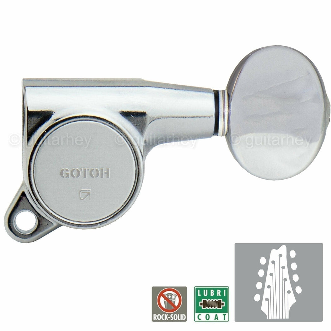 NEW Gotoh SG381-05 L4+R4 Guitar Tuners 8-String Set OVAL Buttons 4x4 - CHROME