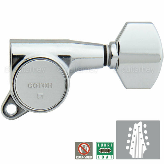 NEW Gotoh SG381-07 L4+R4 Guitar Tuners 8-String Set SMALL Buttons 4x4 - CHROME