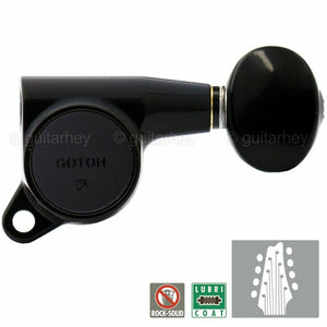 NEW Gotoh SG381-05 L4+R4 Guitar Tuners 8-String Set OVAL Buttons 4x4 - BLACK