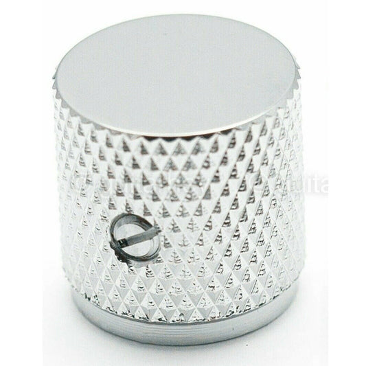 NEW (1) BRASS Flat Barrel Knobs for Bass & Guitar 6.35mm ID 1/4" USA - CHROME