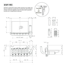 Load image into Gallery viewer, NEW Gotoh 510T-FE1 Non-locking 2 Point Tremolo Bridge 37mm HEIGHT BLOCK - CHROME