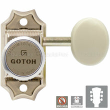 Load image into Gallery viewer, NEW Gotoh SD90-05MA MGT MAGNUM LOCKING Tuners L3+R3 Plastic Buttons 3x3 - NICKEL